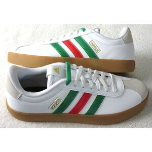 Adidas Men's VL Court 3.0 Skate Casual Shoes White Red Green Sizes NIB